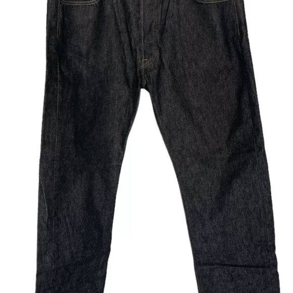 LEVIS 501 Mens Size 36x32 Classic Straight Leg Button Fly Dark Wash Denim Jeans - Picture 7 of 9